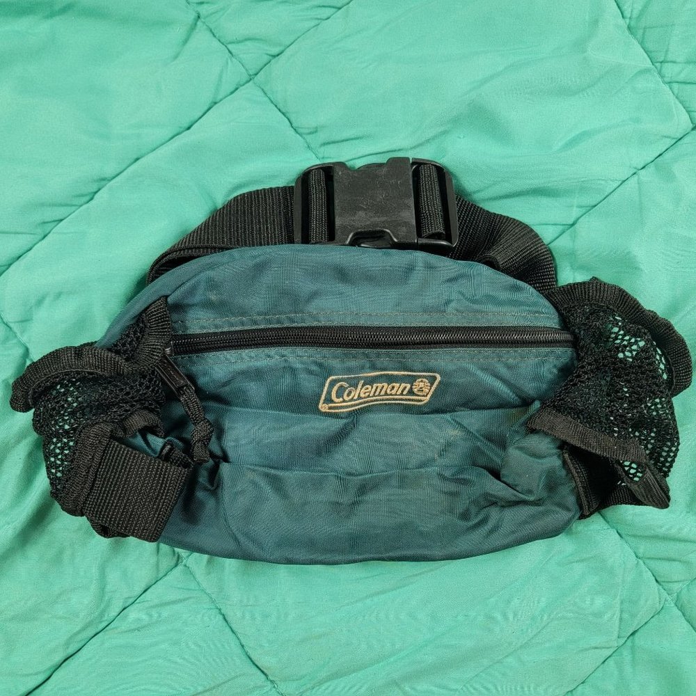 Coleman Adults Green Waist Bag Walker Pouch Wide Adjustable Belt 2 Drink Holder